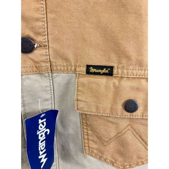 Wrangler Men's XXL  Mixed Canvas Chore Jacket in Chipmunk Beige - Picture 7 of 13